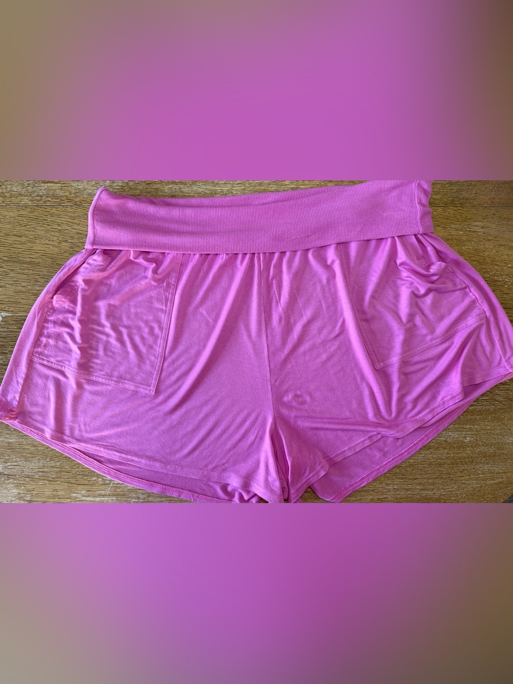 Aerie Pink Foldover Waistband Lounge Shorts with Pockets - Size XXL